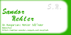 sandor mehler business card